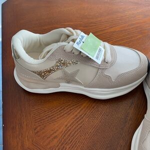Marshalls cream and gold sneakers
